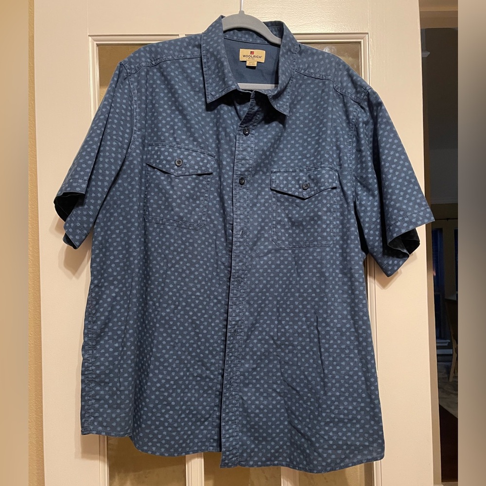 Woolrich Blue Geometric Men's Shirt